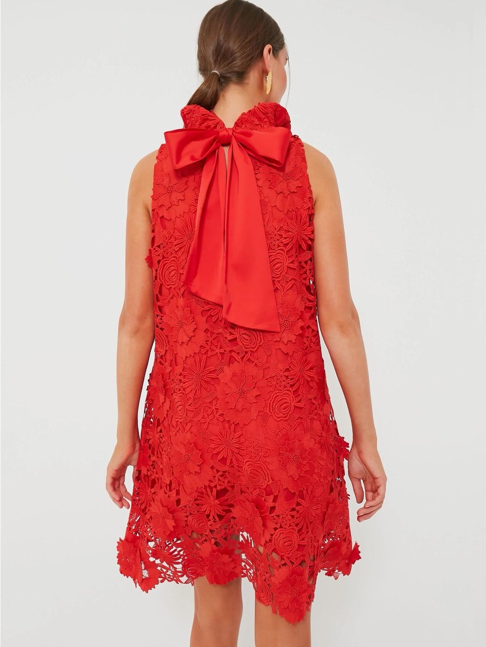 Tuckernuck Red Guipure Lace Blythe Dress Size Large - Picture 5 of 13